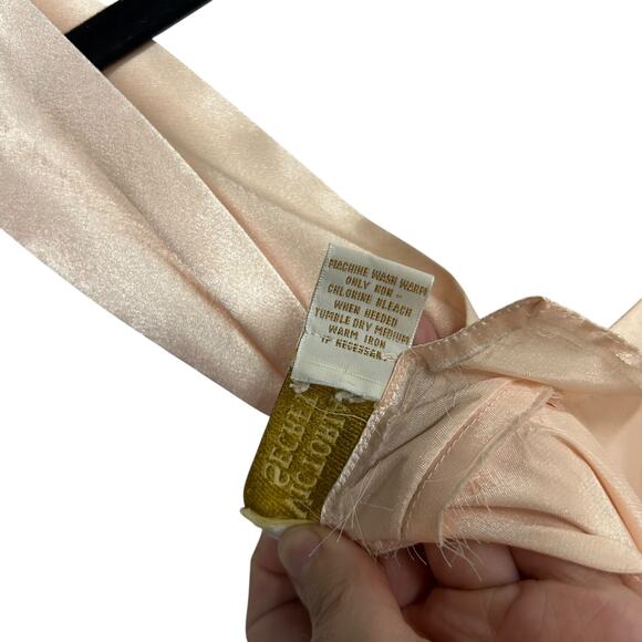 Vintage Ruffle Slip Dress Victoria’s Secret Blush Pink Satin Size S - Picture 6 of 7